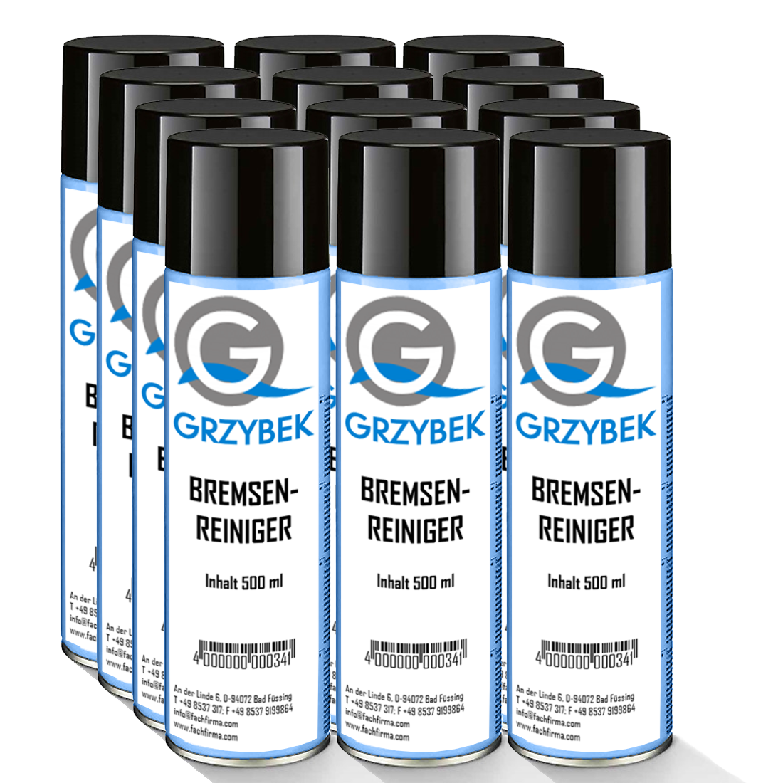 GRZYBEK │ Bremsenreiniger 500 ml Spraydose (12 Stk. Packung)